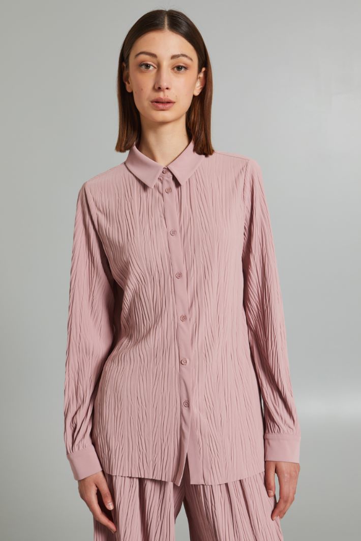Blusa stile polo in jersey - ROSA ANTICO - Fashion Market - 2