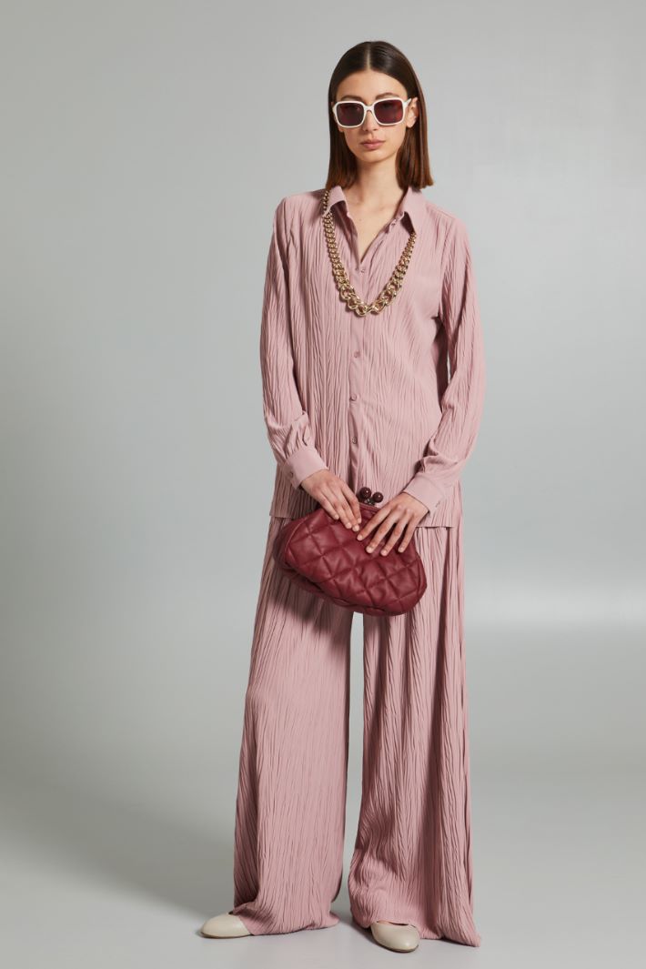 Blusa stile polo in jersey - ROSA ANTICO - Fashion Market