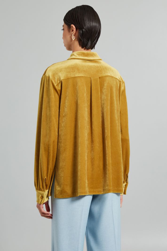 Camicia in jersey velluto - SENAPE - Fashion Market - 4