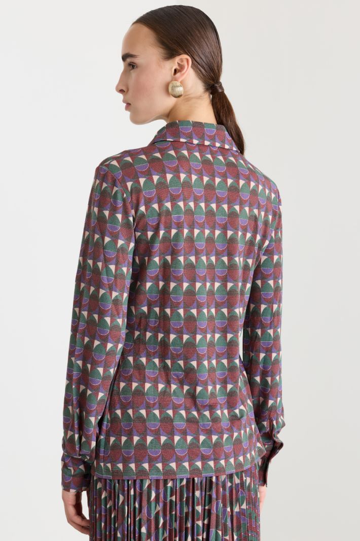 Camicia in jersey stampato - BORDEAUX - Fashion Market - 4