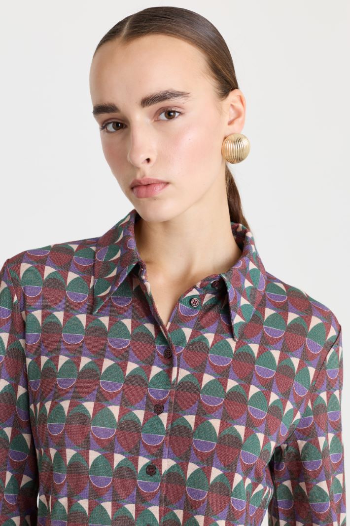Camicia in jersey stampato - BORDEAUX - Fashion Market - 3