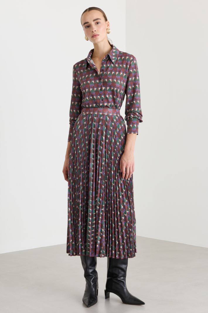 Camicia in jersey stampato - BORDEAUX - Fashion Market