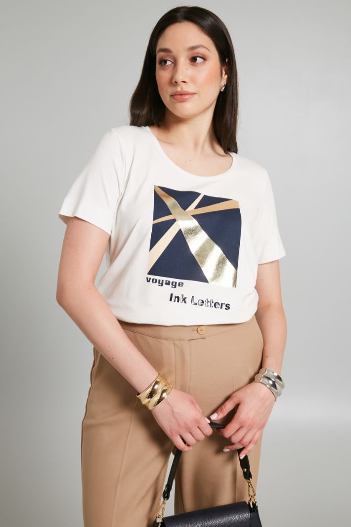 T-shirt in viscosa stretch - BIANCO - Fashion Market - 2