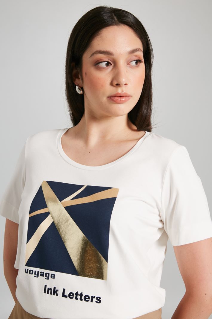 T-shirt in viscosa stretch - BIANCO - Fashion Market - 3