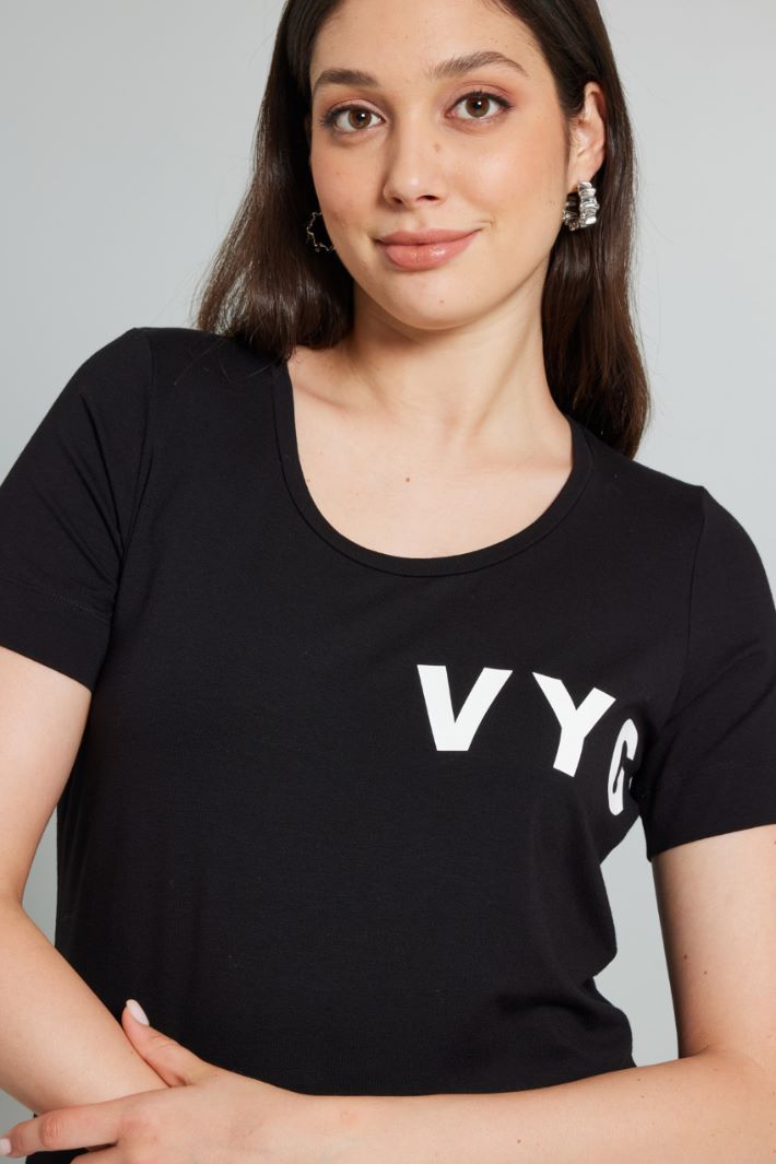 T-shirt in viscosa stretch - NERO - Fashion Market - 3