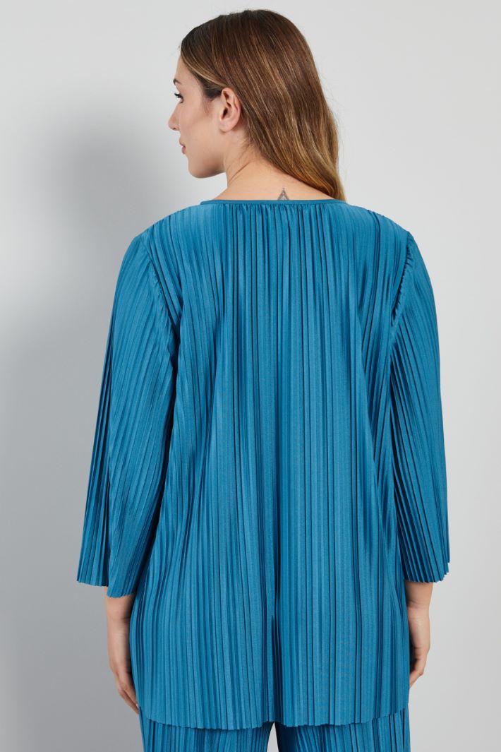 Blusa in jersey plissé - PETROLIO - Fashion Market - 4