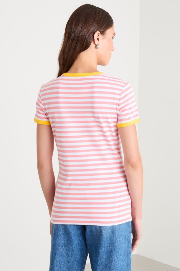 T-shirt a righe - ROSA - Fashion Market - 4