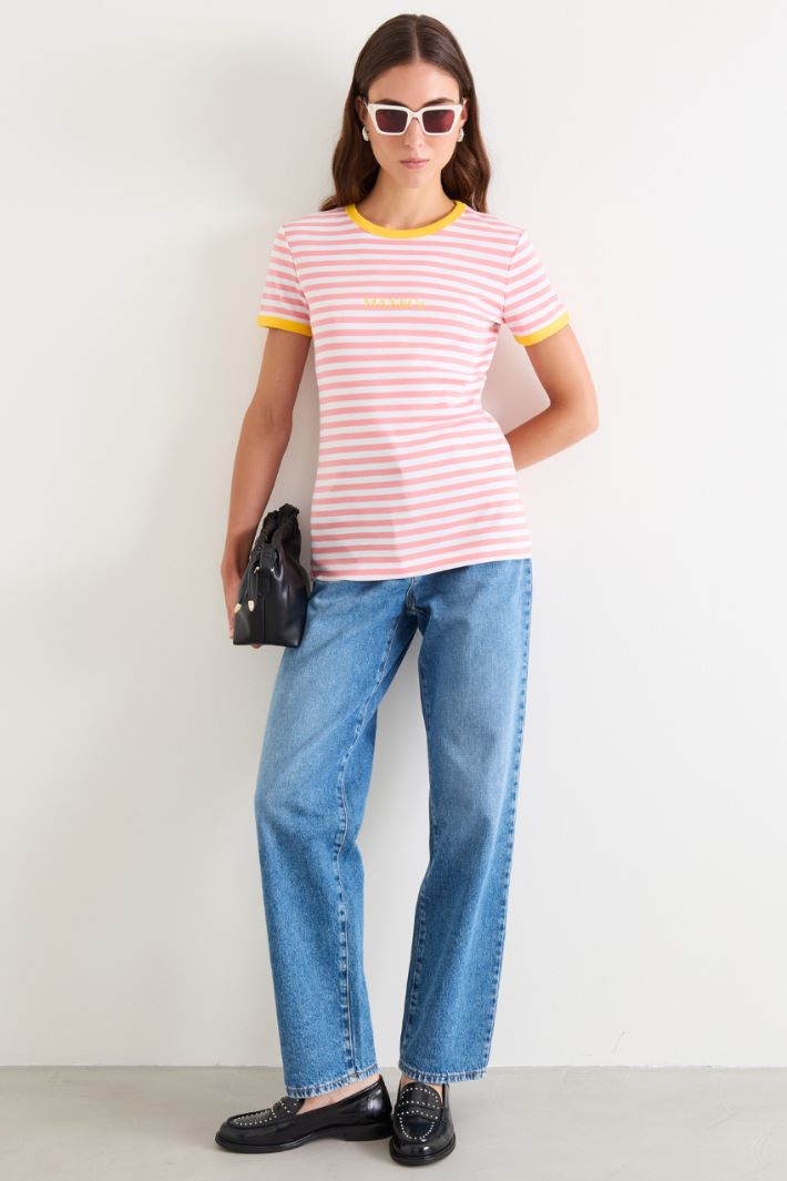 T-shirt a righe - ROSA - Fashion Market