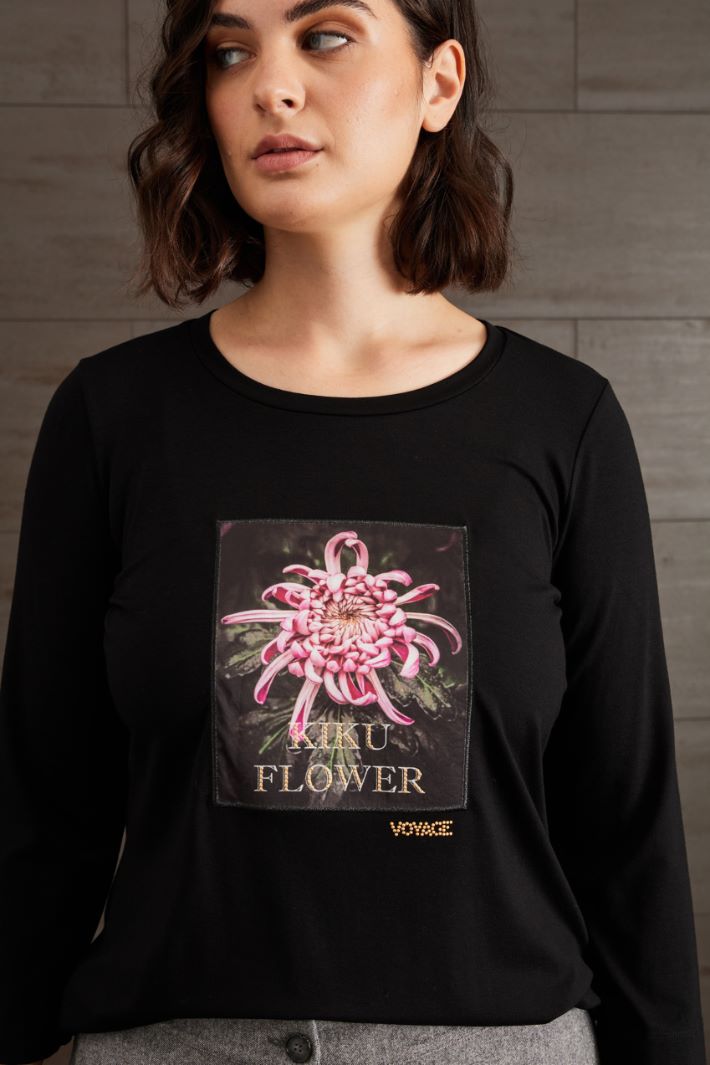 T-shirt in jersey di viscosa - NERO - Fashion Market - 3