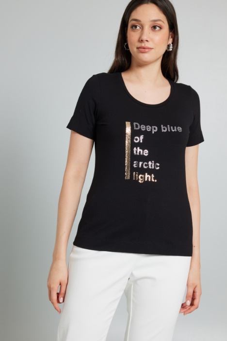 T-shirt in jersey con stampa - Fashion Market