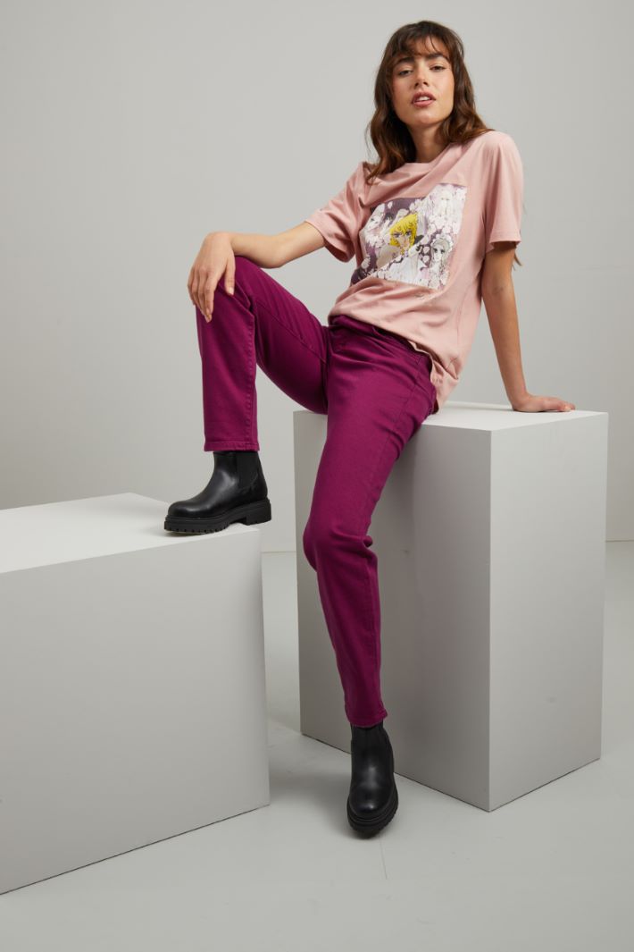 T-shirt stampata - ROSA PASTELLO - Fashion Market