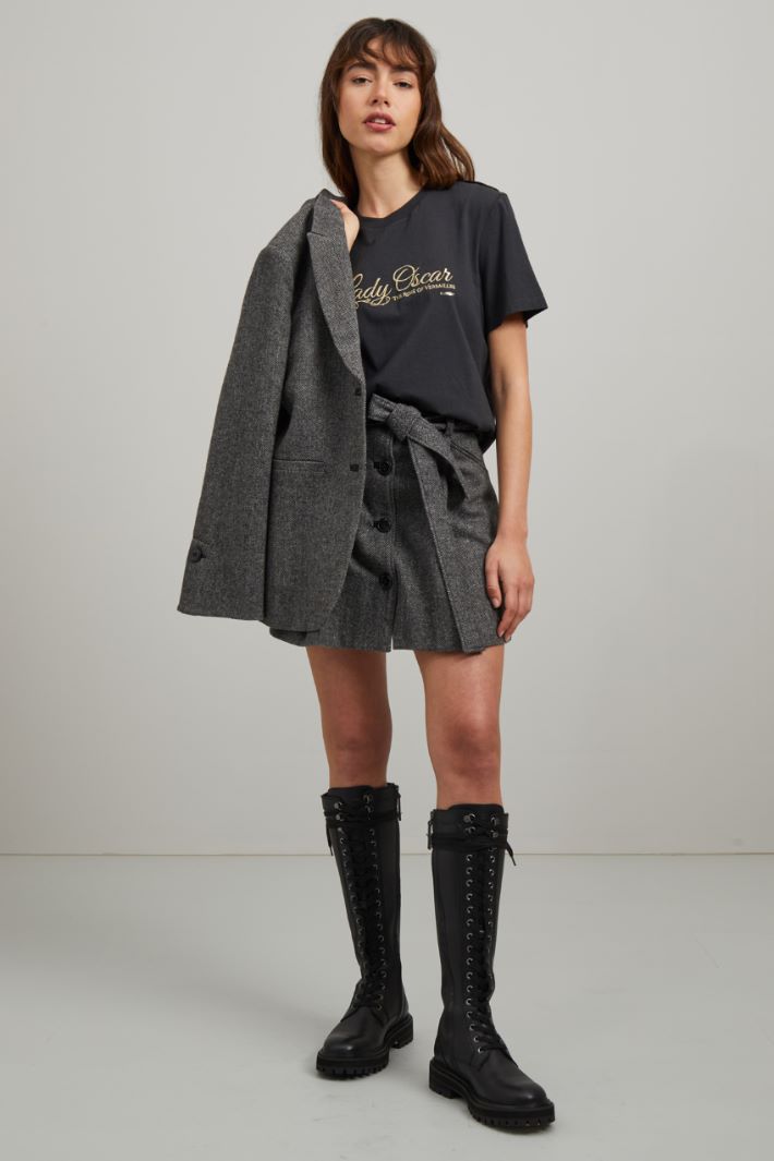 T-shirt in cotone - NERO ORO - Fashion Market