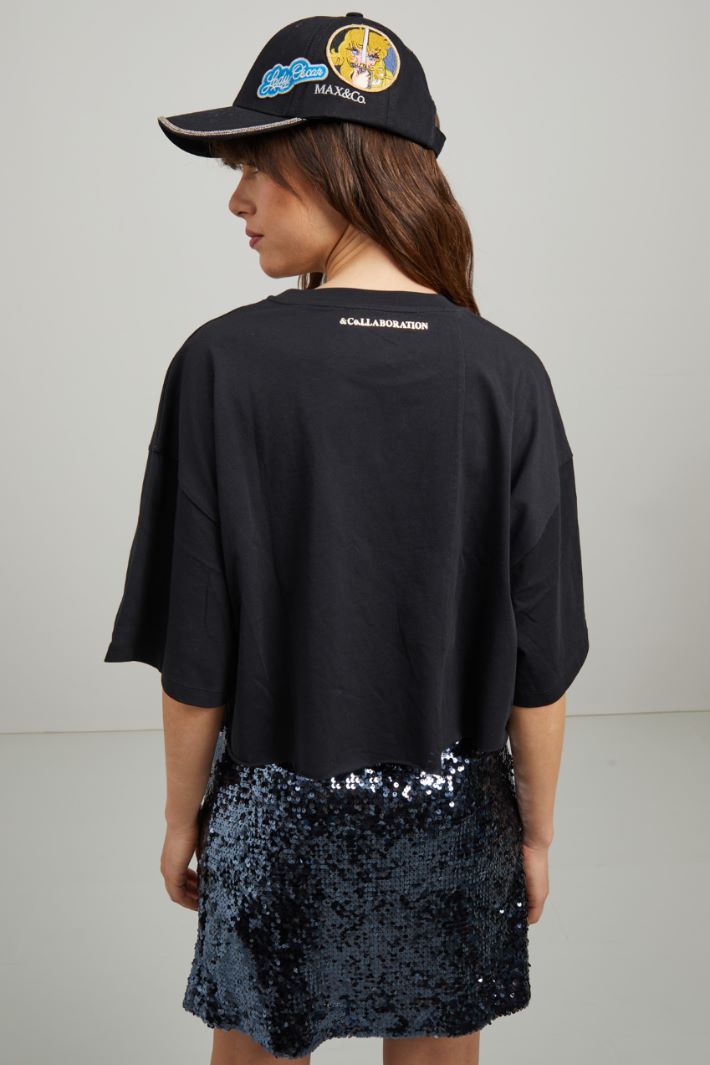 T-shirt ricamata - NERO ORO - Fashion Market - 4