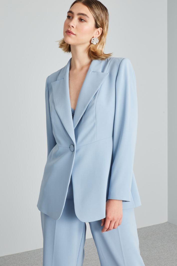 Blazer sfiancato in cady - CELESTE - Fashion Market - 2