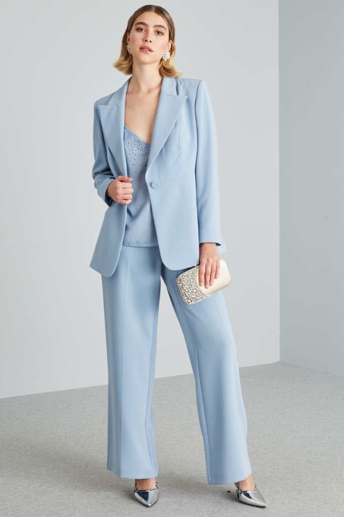 Blazer sfiancato in cady - CELESTE - Fashion Market