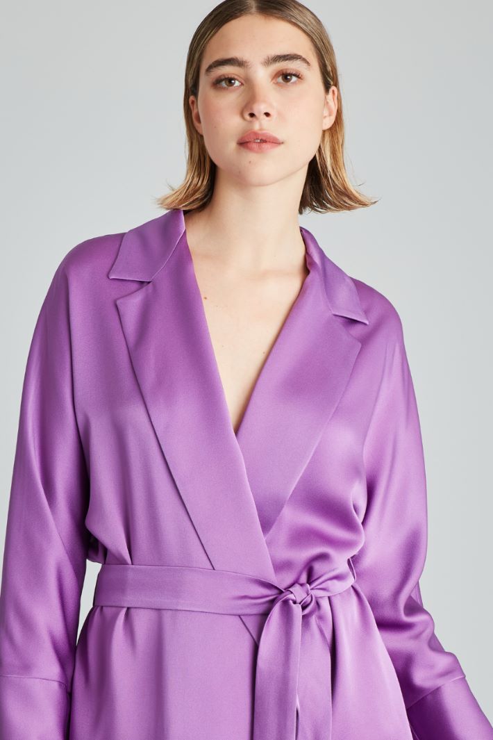 Blazer destrutturato con cintura - LILLA - Fashion Market - 3