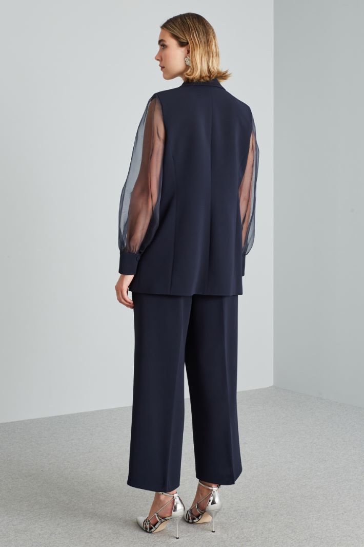 Blazer con maniche in organza - BLU NOTTE - Fashion Market - 4