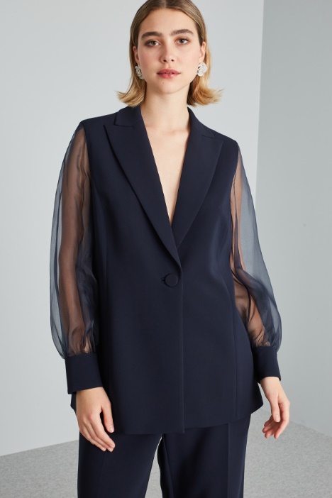 Blazer con maniche in organza - Fashion Market