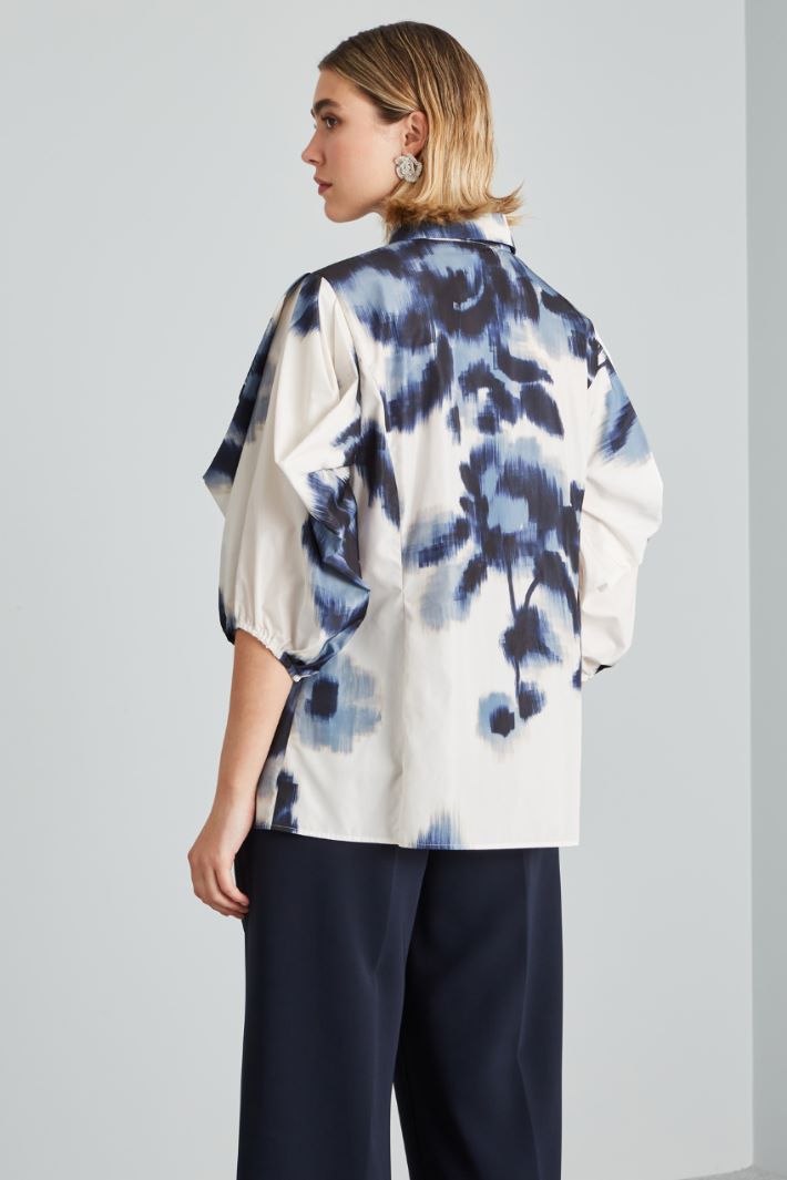Casacca con maniche a sbuffo - BLU AZZURRO BIANCO - Fashion Market - 4