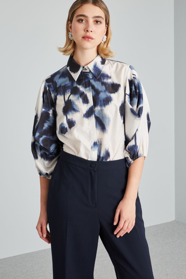 Casacca con maniche a sbuffo - BLU AZZURRO BIANCO - Fashion Market - 2
