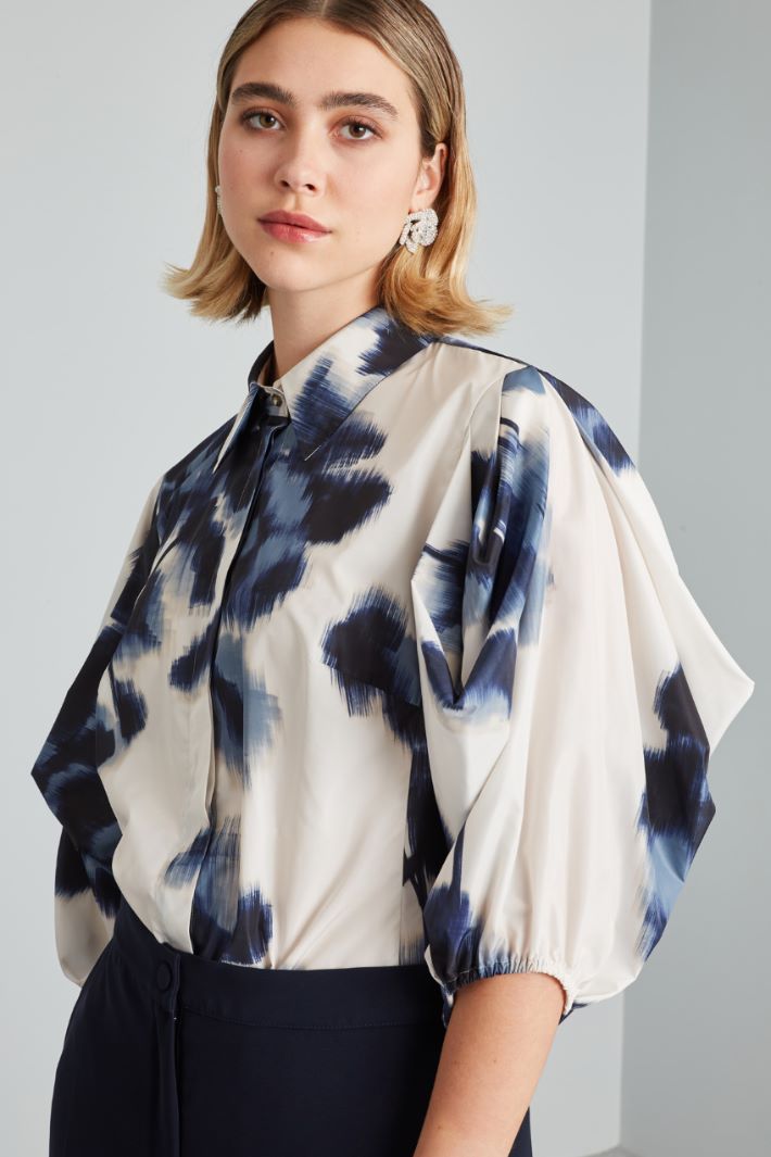 Casacca con maniche a sbuffo - BLU AZZURRO BIANCO - Fashion Market - 3