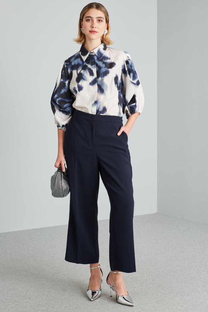 Casacca con maniche a sbuffo - BLU AZZURRO BIANCO - Fashion Market