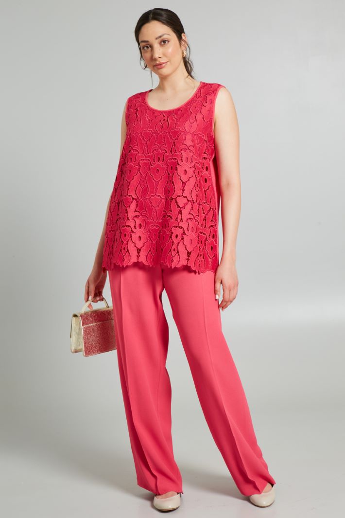 Top dettaglio in pizzo  - FUCSIA - Fashion Market