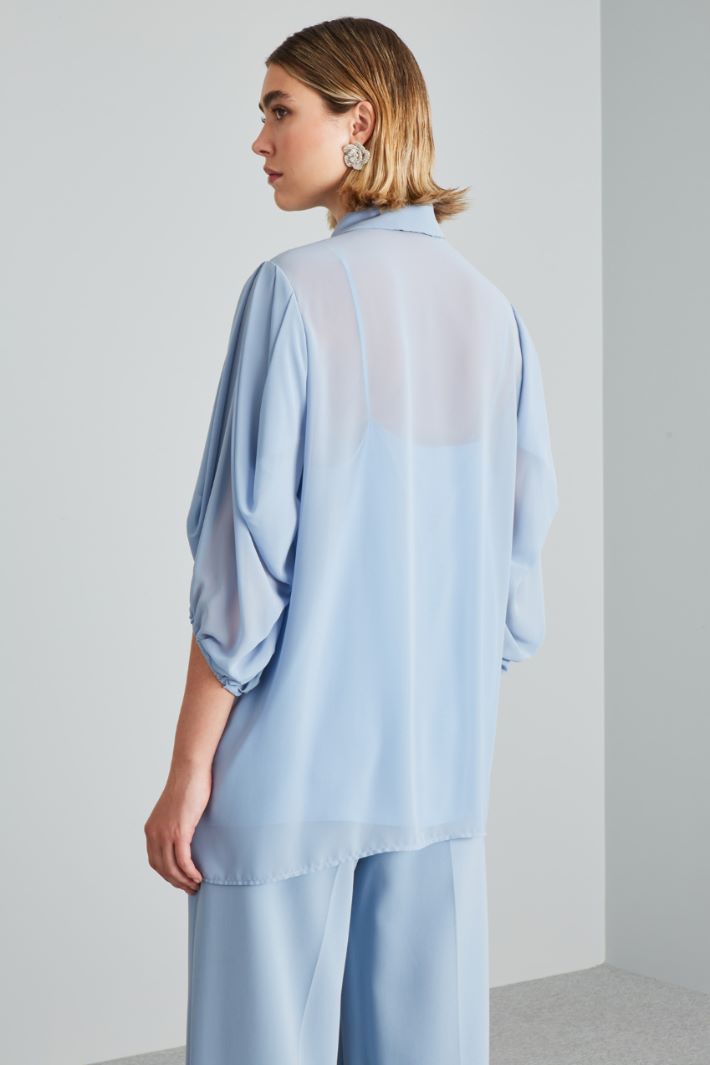 Blusa con maniche a tre quarti - CELESTE - Fashion Market - 4