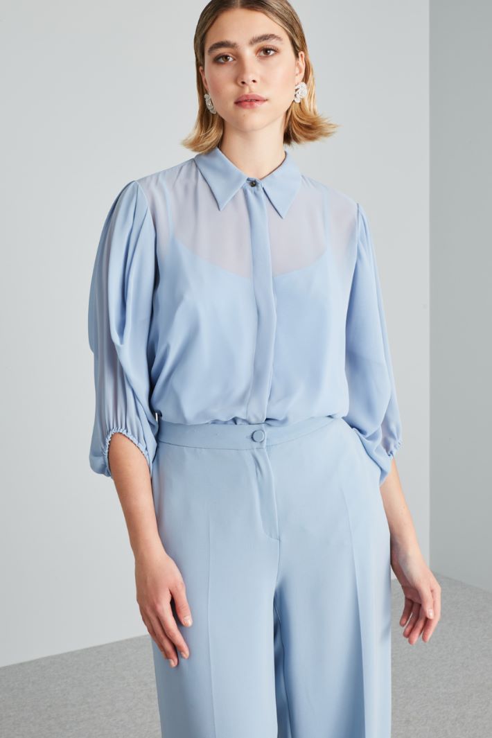 Blusa con maniche a tre quarti - CELESTE - Fashion Market - 2