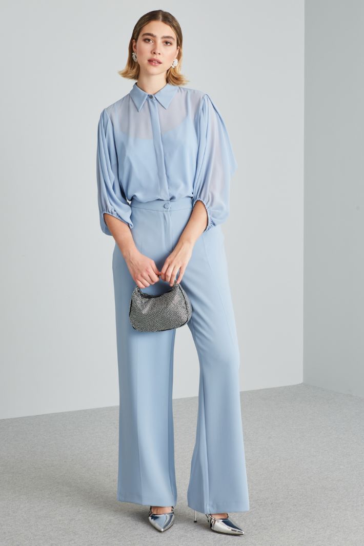 Blusa con maniche a tre quarti - CELESTE - Fashion Market