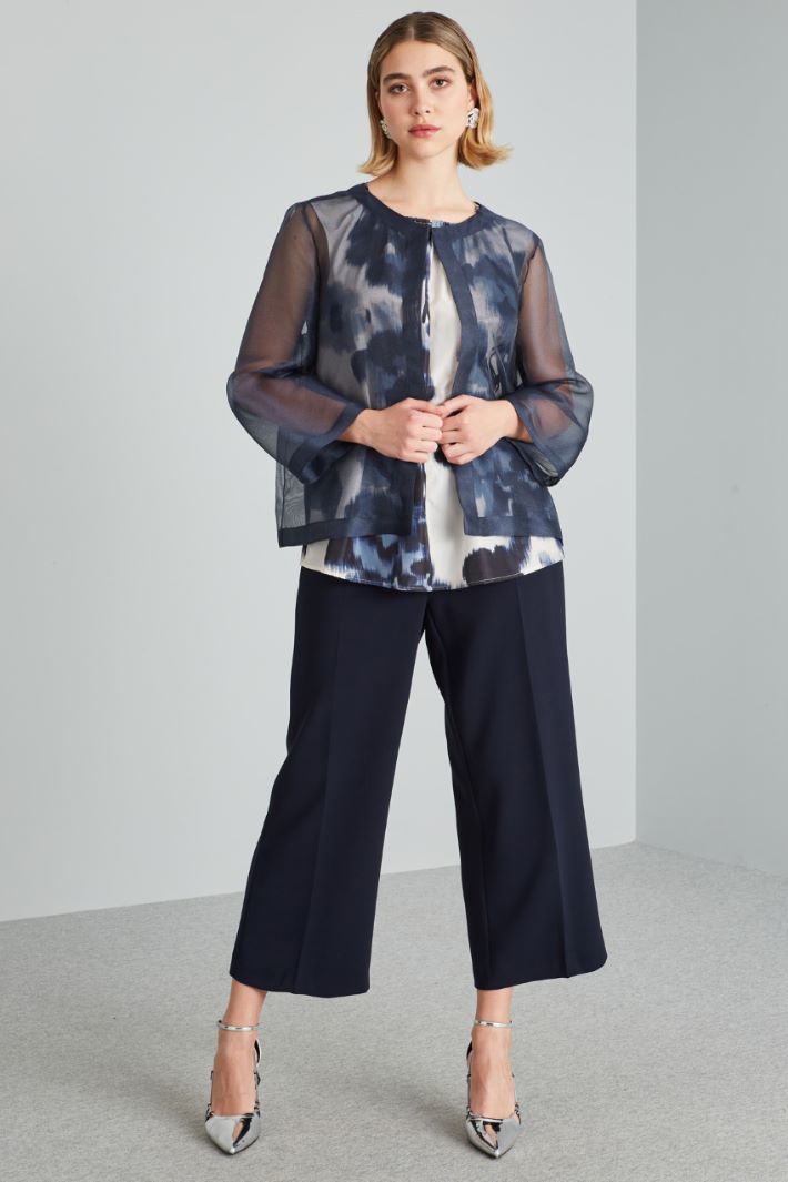 Top con apertura a goccia - BLU AZZURRO BIANCO - Fashion Market