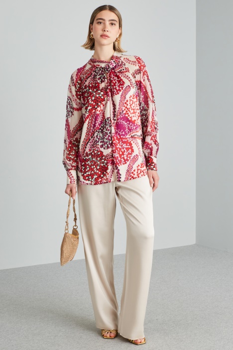 Blusa in raso e georgette - Fashion Market