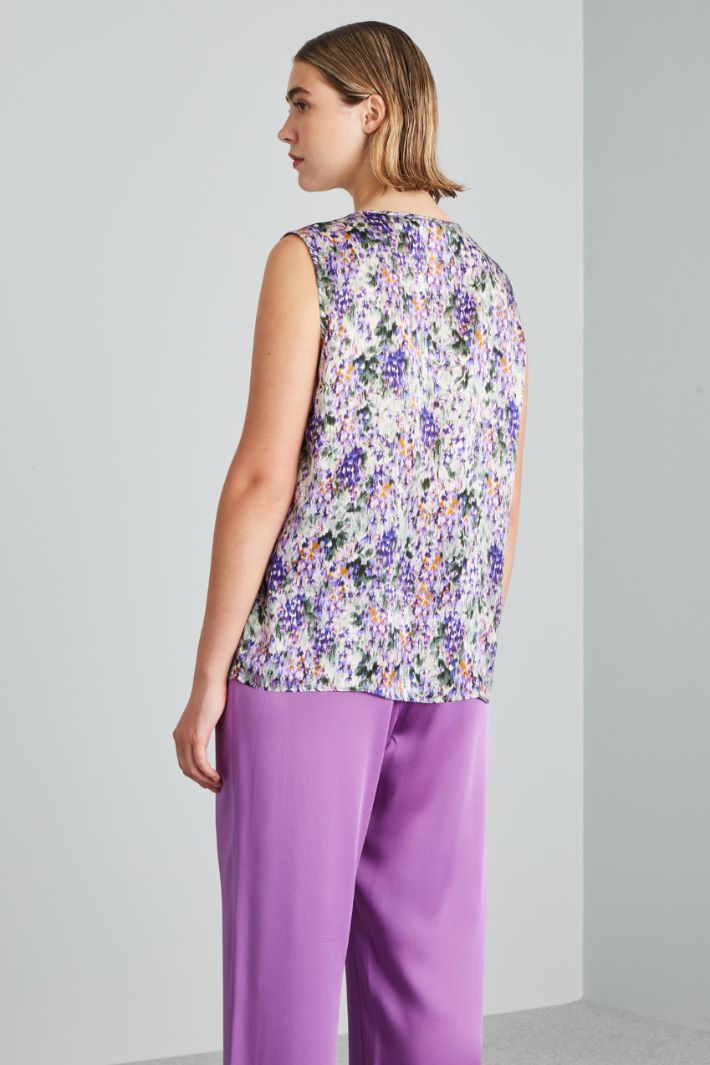 Top in raso stampato - VIOLA VERDE - Fashion Market - 4