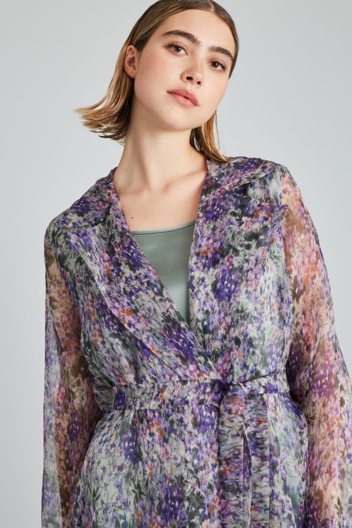 Spolverino in organza e georgette - VIOLA VERDE - Fashion Market - 3