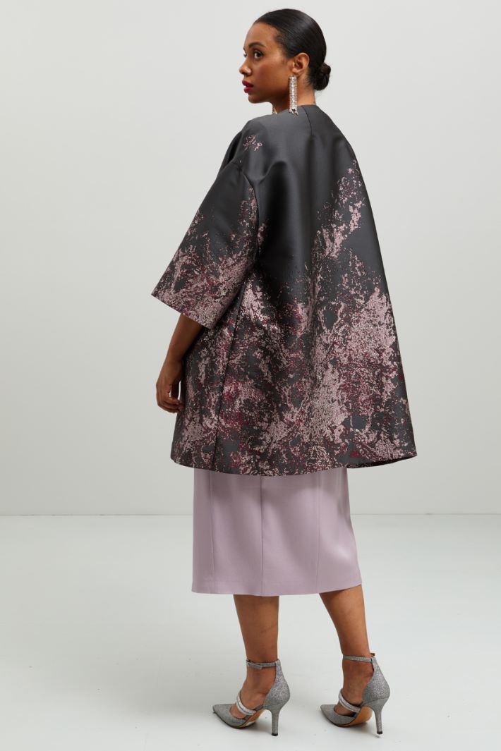 Spolverino jacquard - NERO ROSA VIOLA - Fashion Market - 4