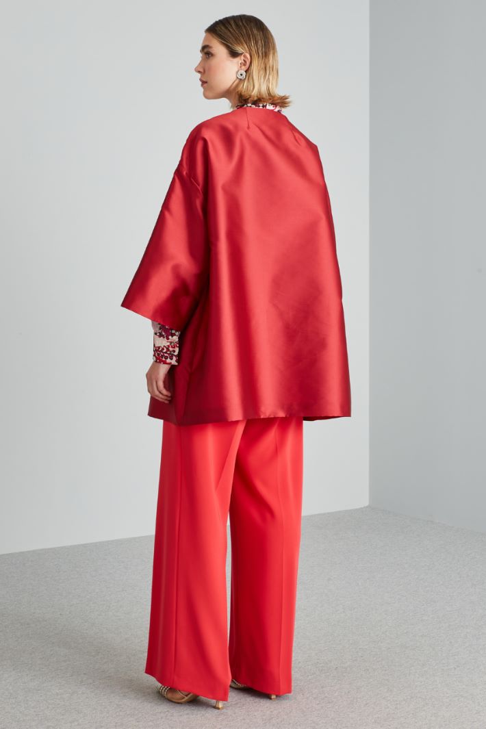 Spolverino in shantung - ROSSO VIOLA - Fashion Market - 4
