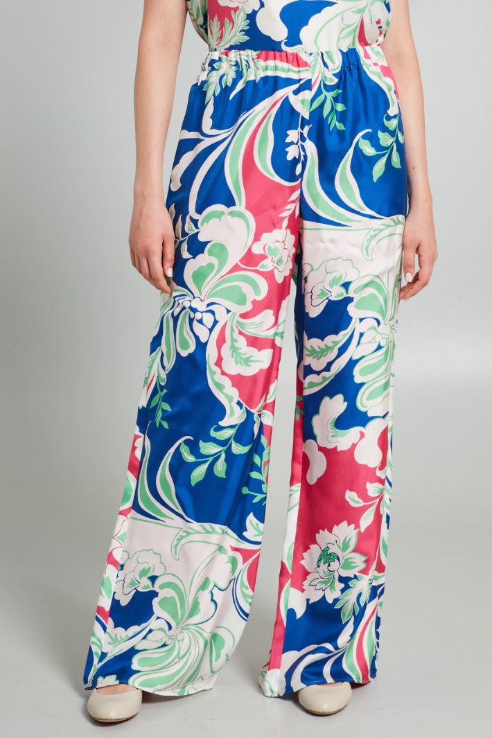 Pantaloni a palazzo - BLU BIANCO ROSA - Fashion Market - 2