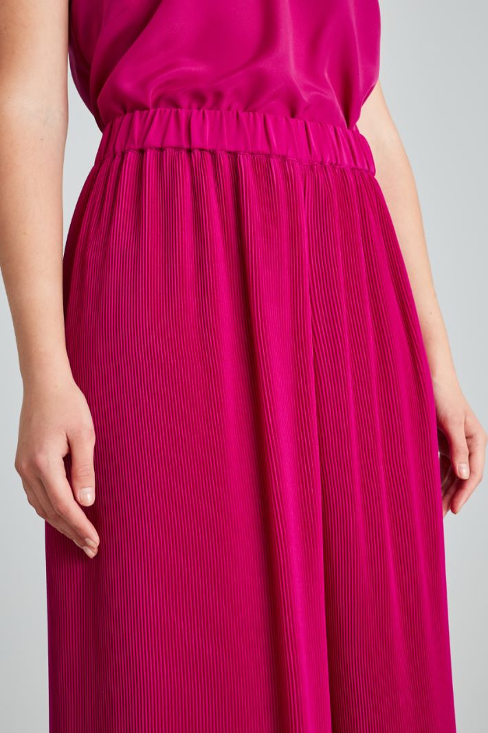 Pantaloni in georgette plissé - CICLAMINO - Fashion Market - 3