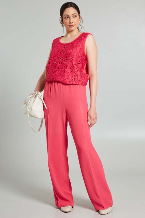 Pantaloni in crépe envers satin - Fashion Market