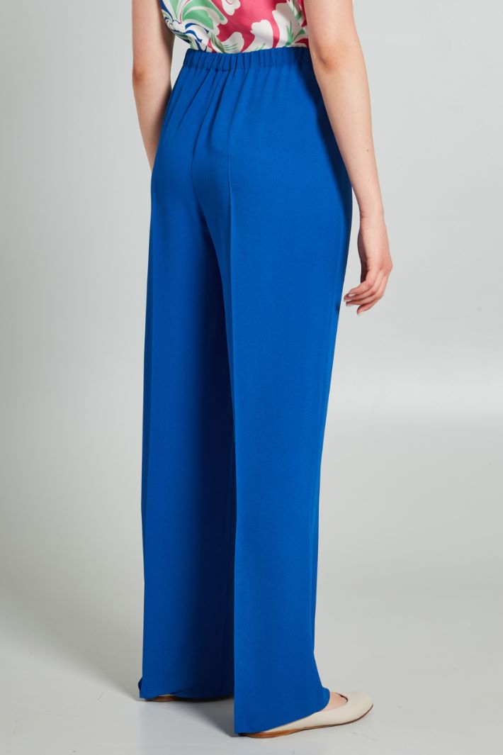 Pantaloni in crépe envers satin - BLU - Fashion Market - 4