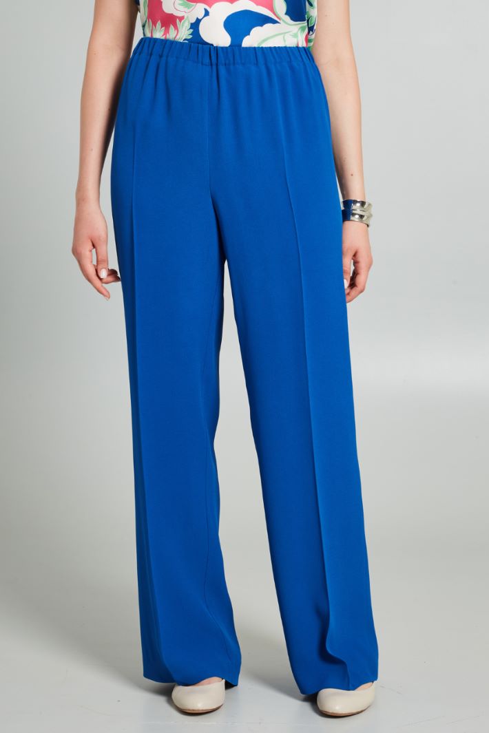 Pantaloni in crépe envers satin - BLU - Fashion Market - 2
