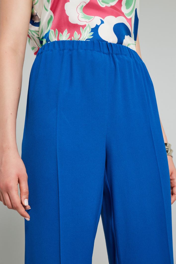 Pantaloni in crépe envers satin - BLU - Fashion Market - 3
