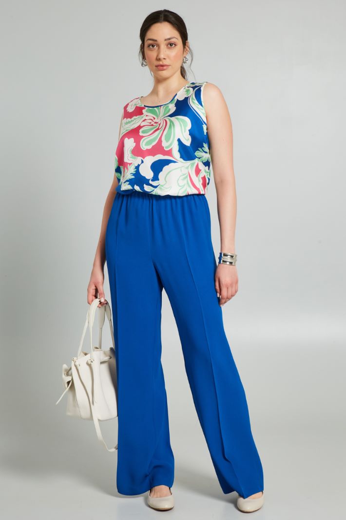 Pantaloni in crépe envers satin - BLU - Fashion Market