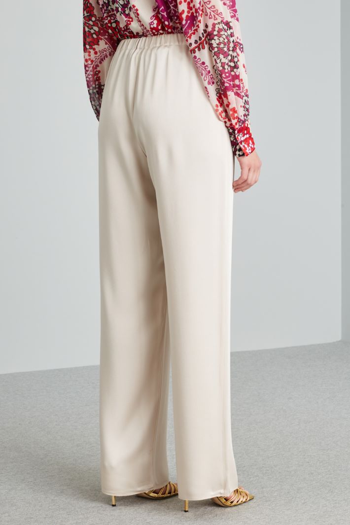 Pantaloni in enver satin - AVORIO - Fashion Market - 4