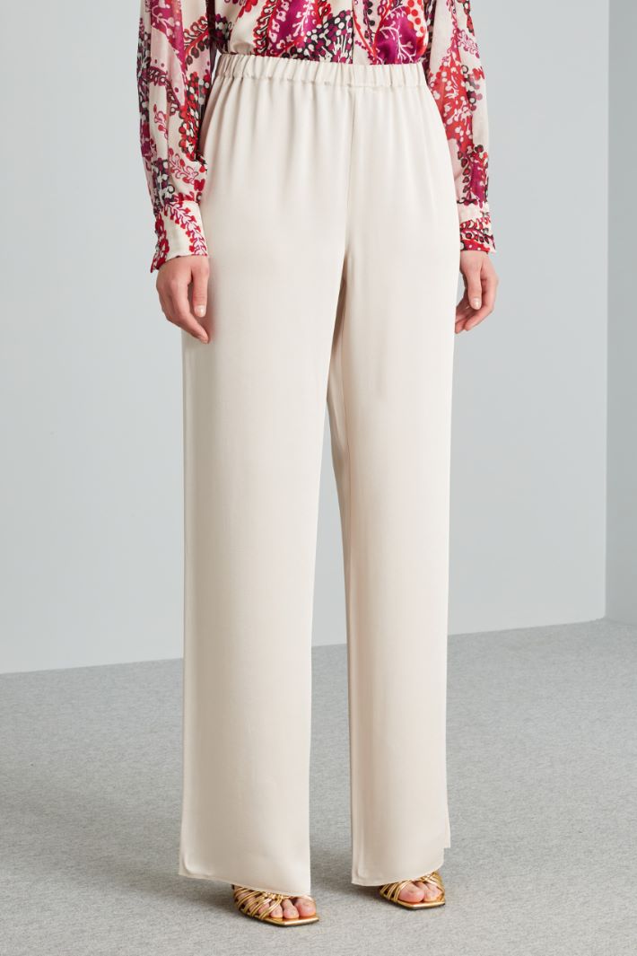 Pantaloni in enver satin - AVORIO - Fashion Market - 2