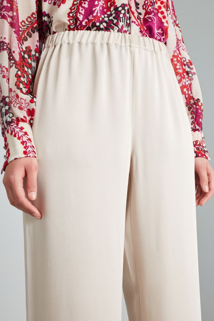 Pantaloni in enver satin - AVORIO - Fashion Market - 3