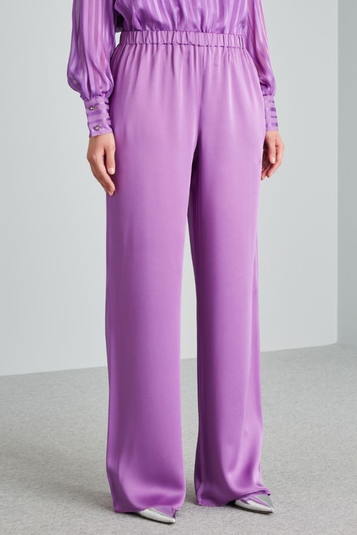 Pantaloni in enver satin - LILLA - Fashion Market - 2