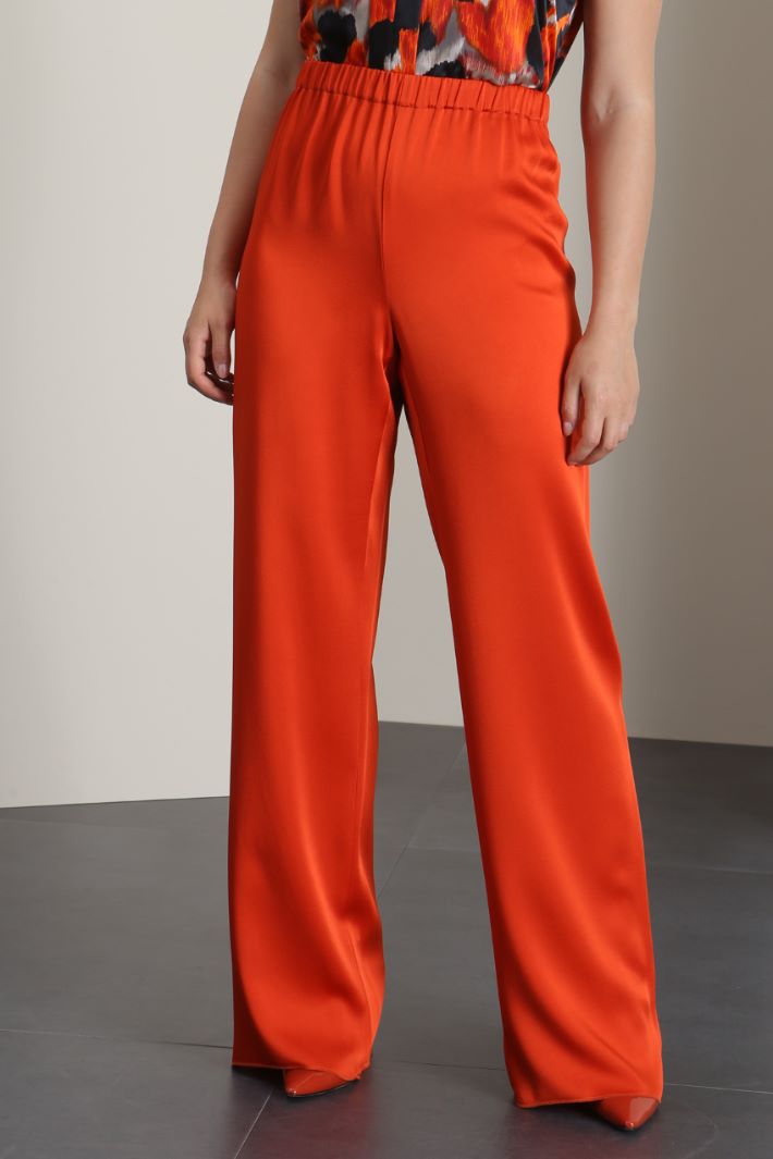 Pantaloni in raso - ARANCIONE - Fashion Market - 4