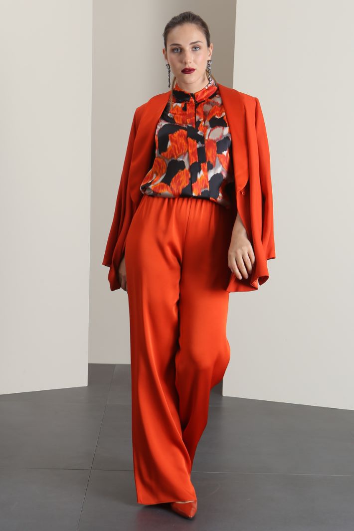 Pantaloni in raso - ARANCIONE - Fashion Market