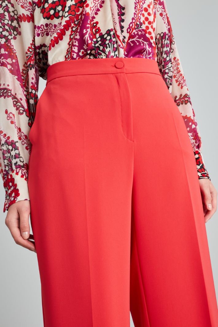 Pantaloni a palazzo con piega - ROSSO - Fashion Market - 3